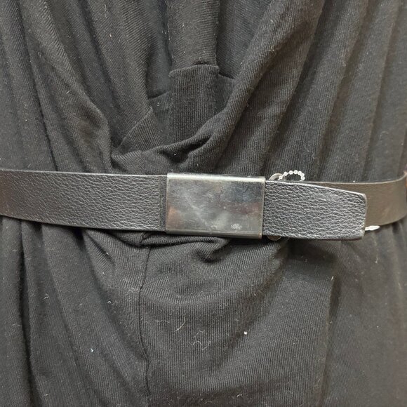 Ralph Lauren Accessories - New Ralph Lauren Collection Black Napa Leather Art Deco Belt SILVER Buckles S